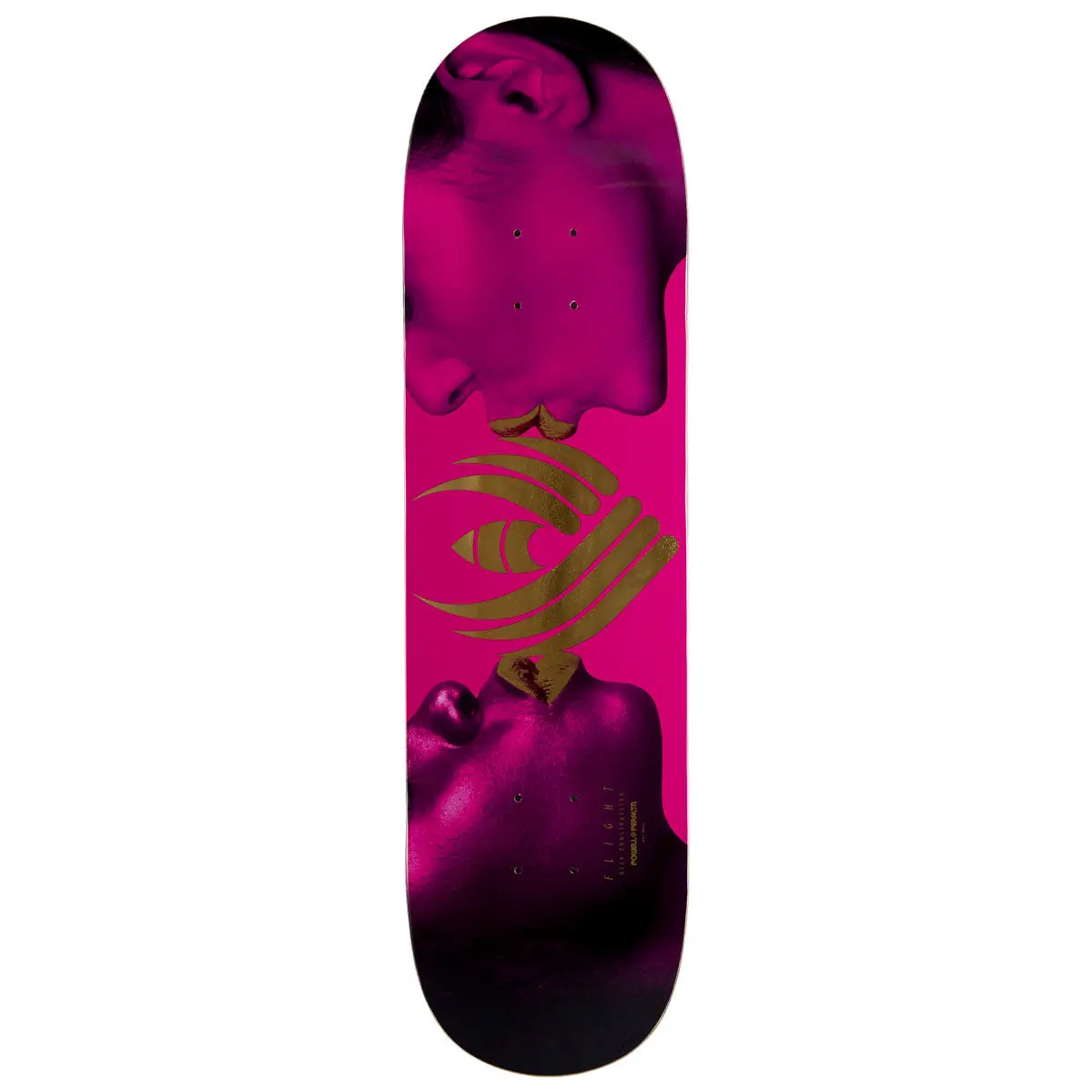 Powell-Peralta Flight Kiss Skateboard Deck - Pink/Gold Foil - 8.25" 1