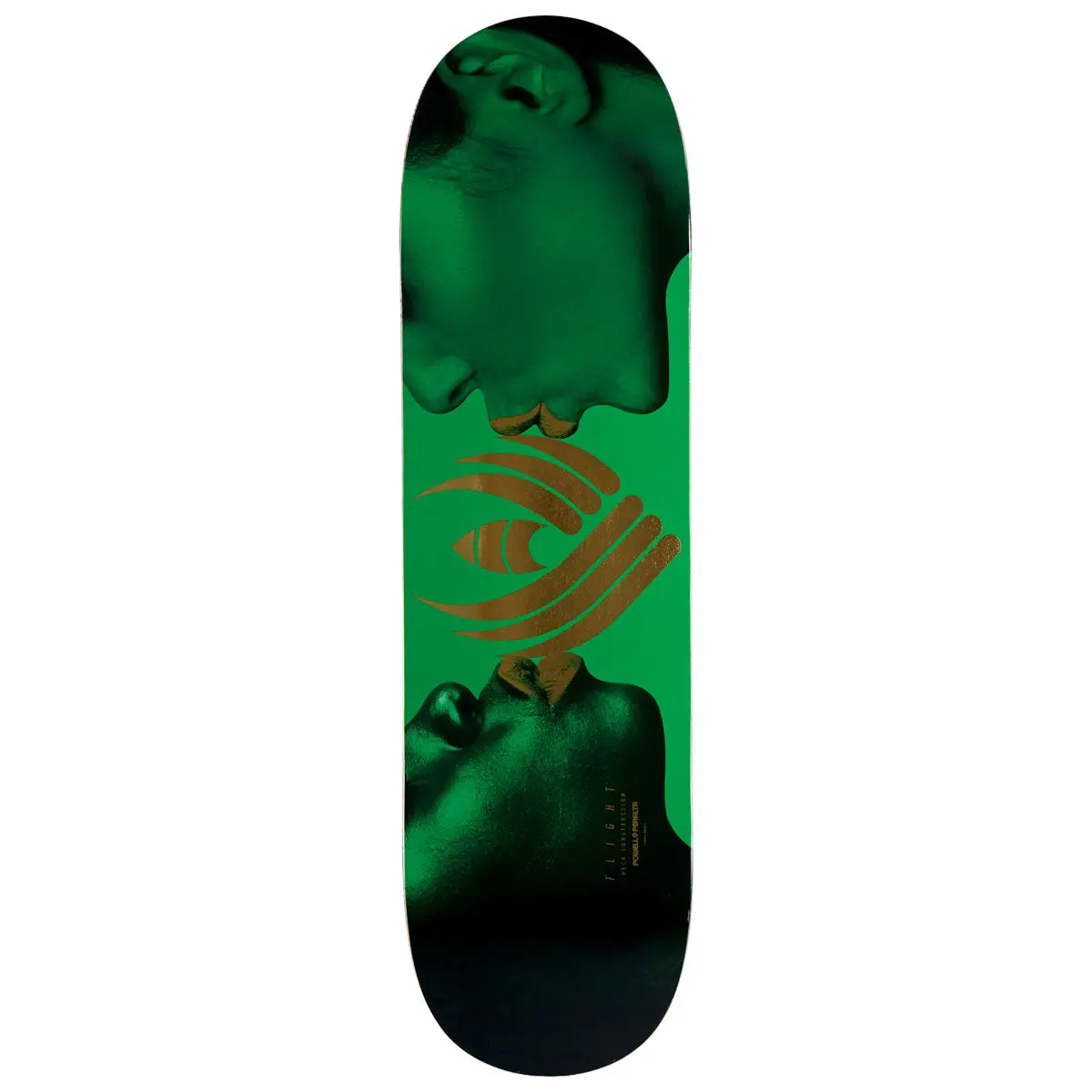 Powell-Peralta Flight Kiss Skateboard Deck - Green/Gold Foil - 8.50" 1