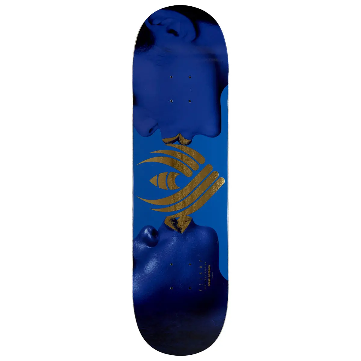 Powell-Peralta Flight Kiss Skateboard Deck - Blue/Gold Foil - 8.63" 1