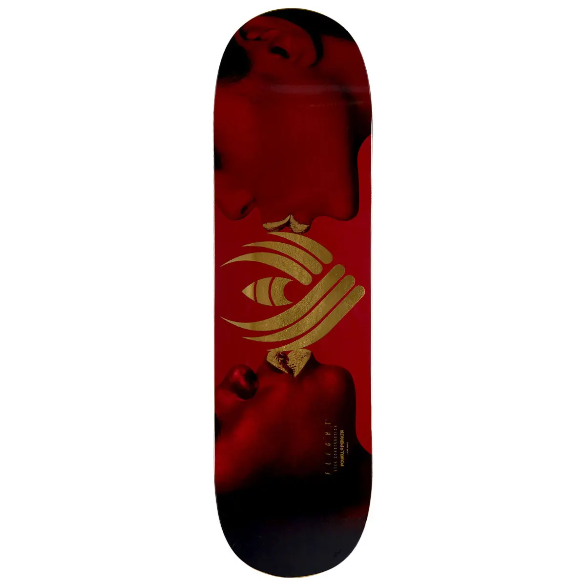 Powell-Peralta Flight Kiss Skateboard Deck - Burgundy/Gold Foil - 8.75" 1