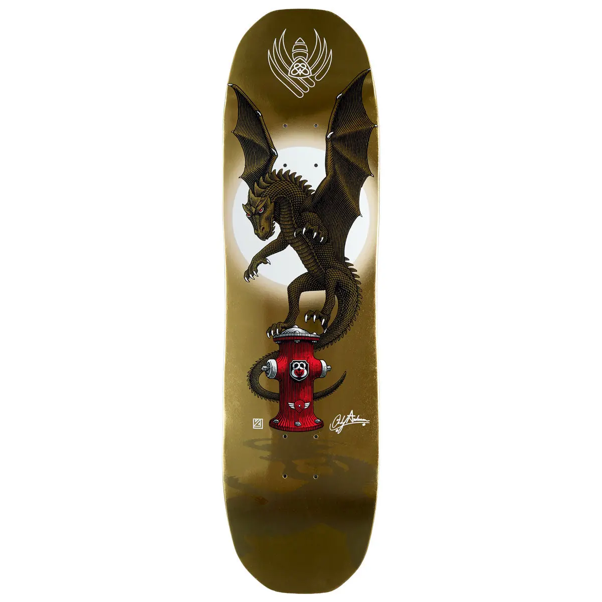 Powell-Peralta Flight Andy Anderson Hydrant Skateboard Deck - Gold Foil - 8.40" 1