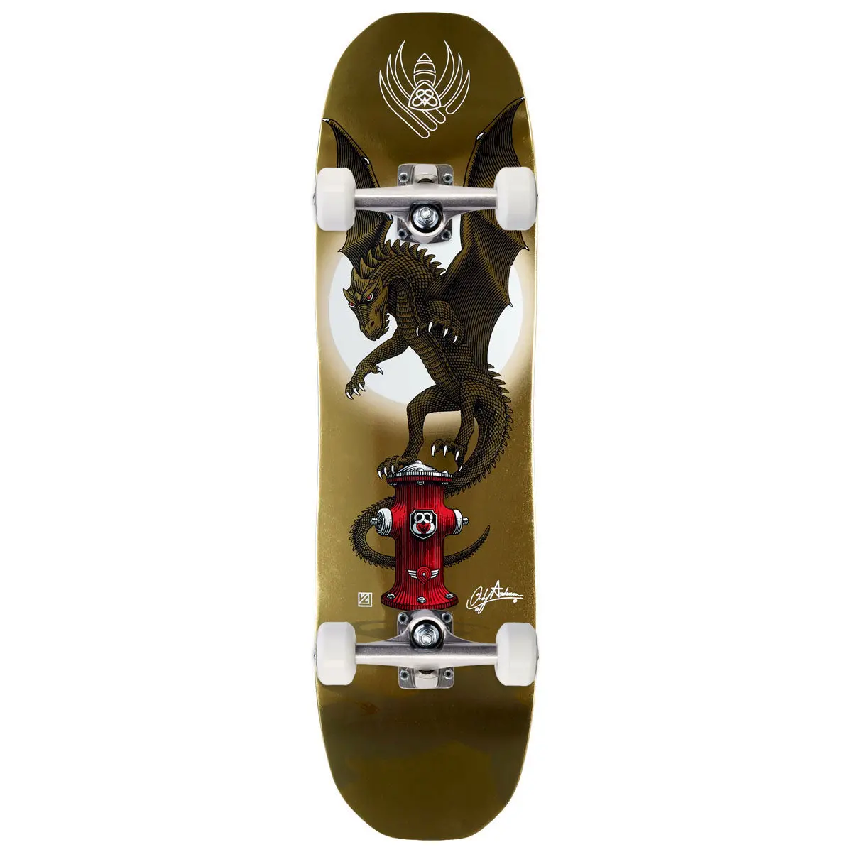 Powell-Peralta Flight Andy Anderson Hydrant Skateboard Complete - Gold Foil - 8.40" 1