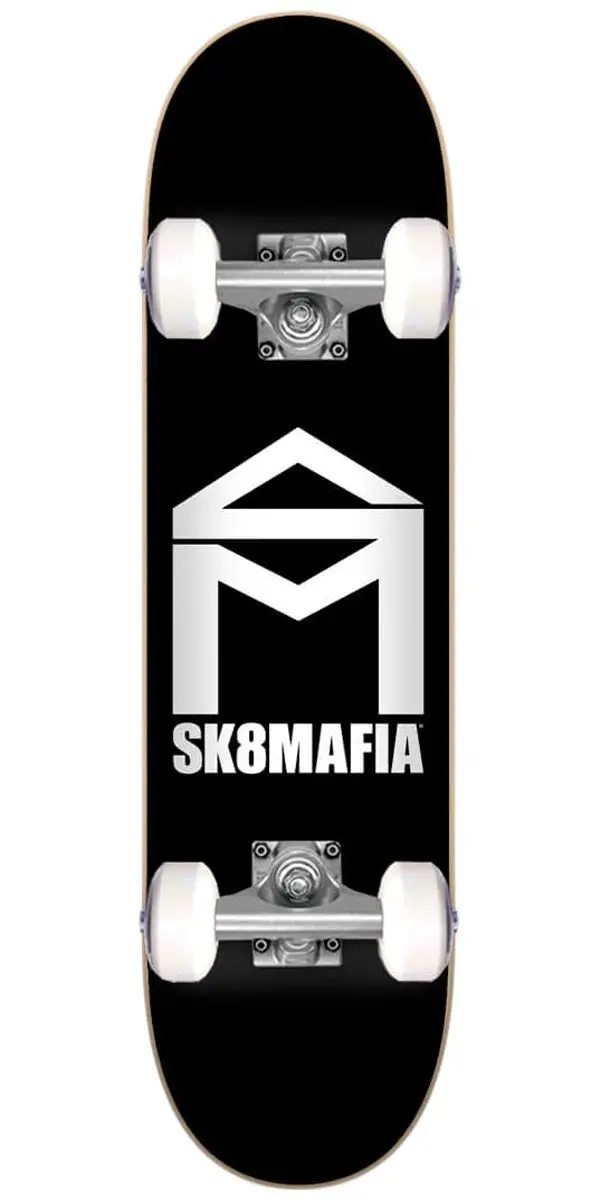 Sk8 Mafia House Logo Pre-Built Micro Skateboard Complete - Black - 6.00" 1