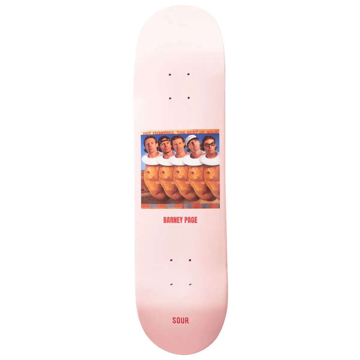 Sour Solution Barney Hot Potatoes Square Skateboard Deck - 8.25" 1