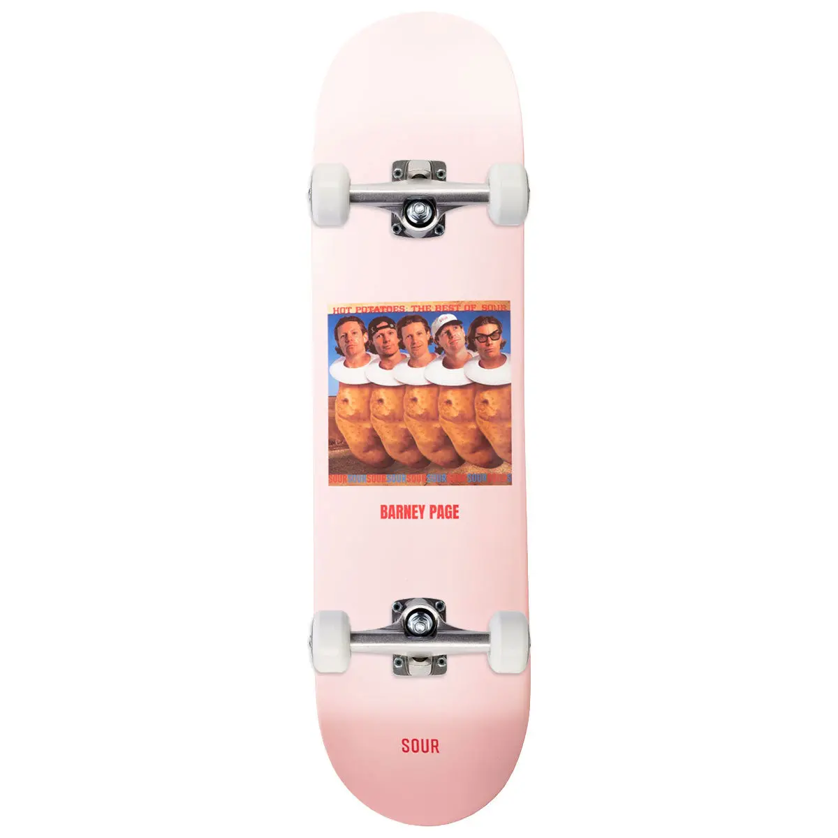 Sour Solution Barney Hot Potatoes Square Skateboard Complete - 8.25" 1