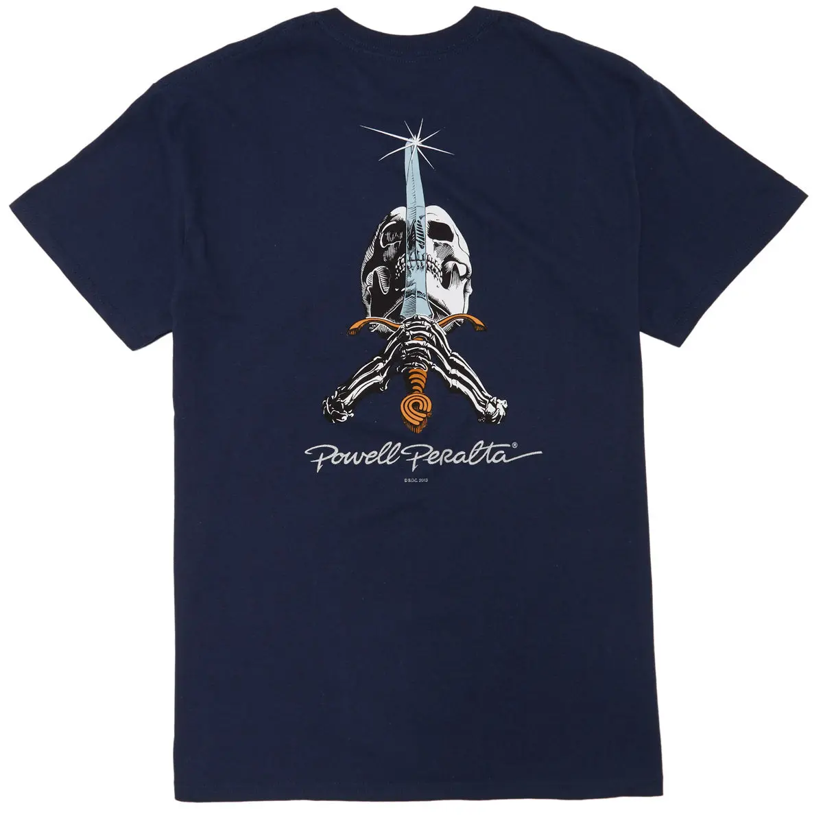 Powell-Peralta Skull And Sword T-Shirt - Navy 1