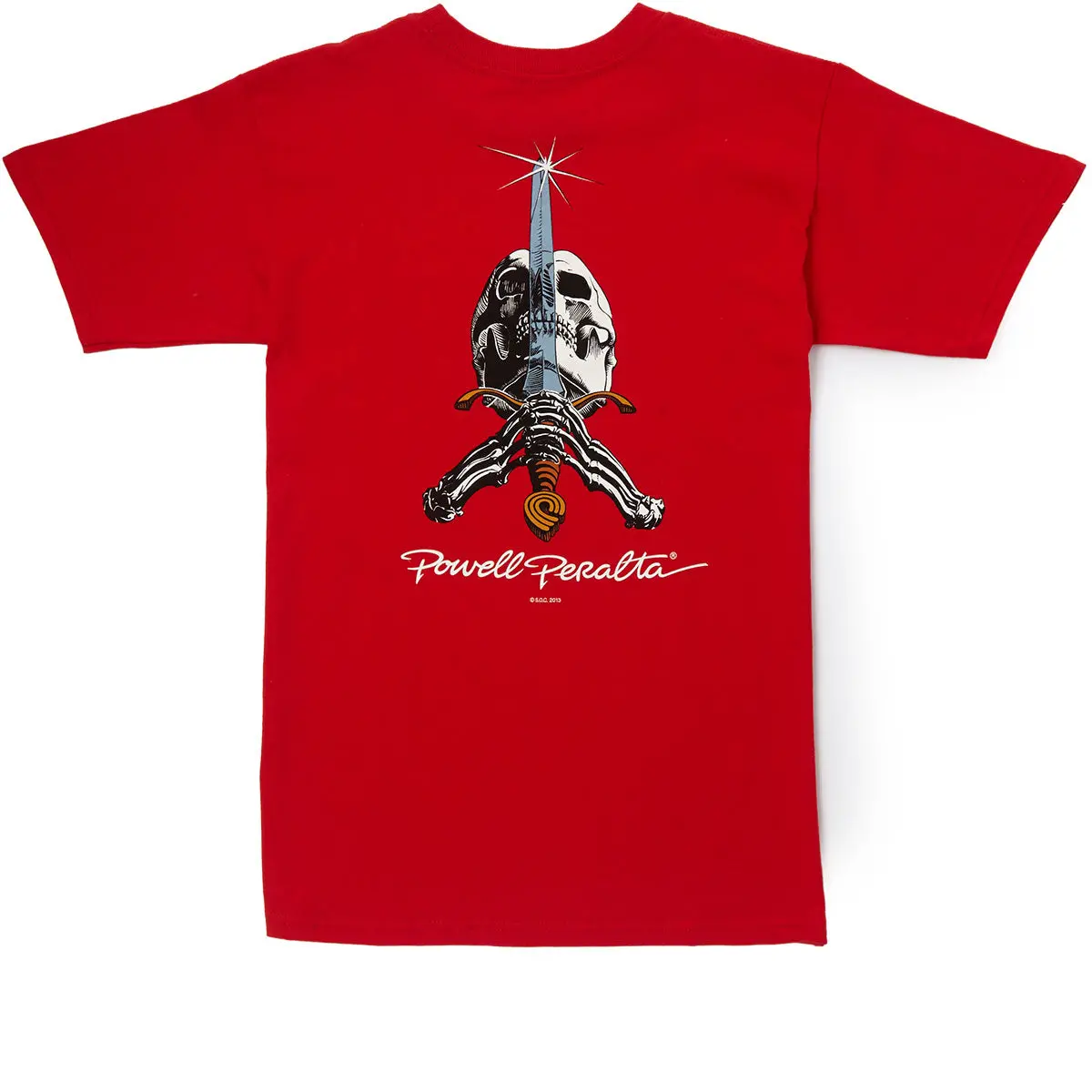 Powell-Peralta Skull And Sword T-Shirt - Red 1