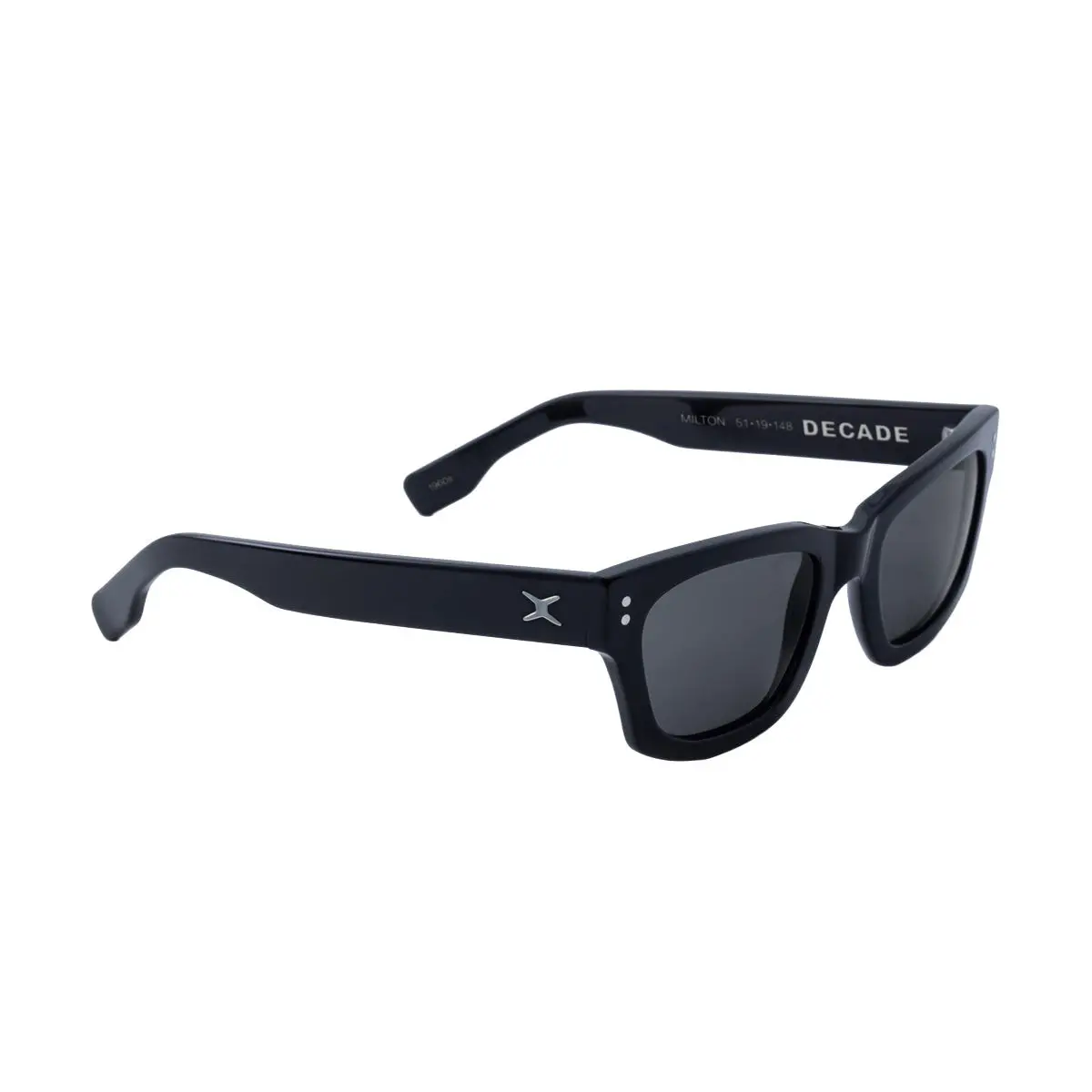 Decade Milton 60S Sunglasses - Gloss Black Acetate/Grey Cr39 1
