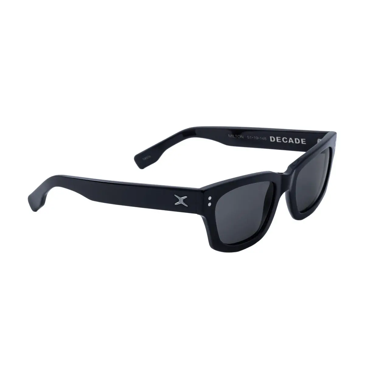 Decade Milton 60S Sunglasses - Gloss Black Acetate/Grey Tac Polarized 1