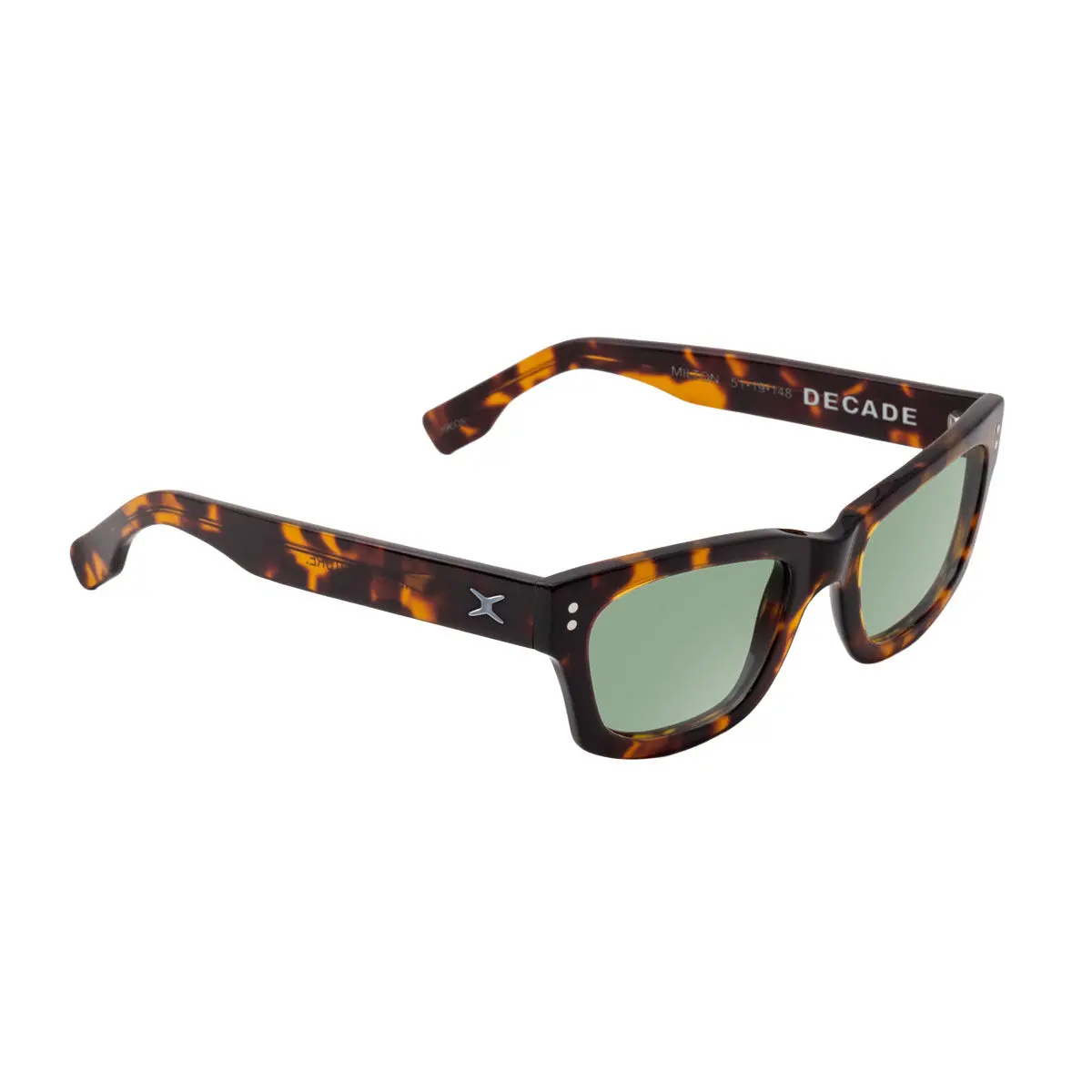 Decade Milton 60S Sunglasses - Tortoise Acetate/Green Cr39 1