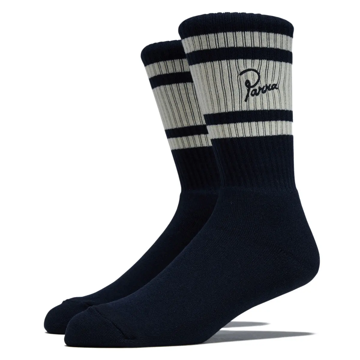 By Parra Signature Striped Crew Socks - Navy Blue 1