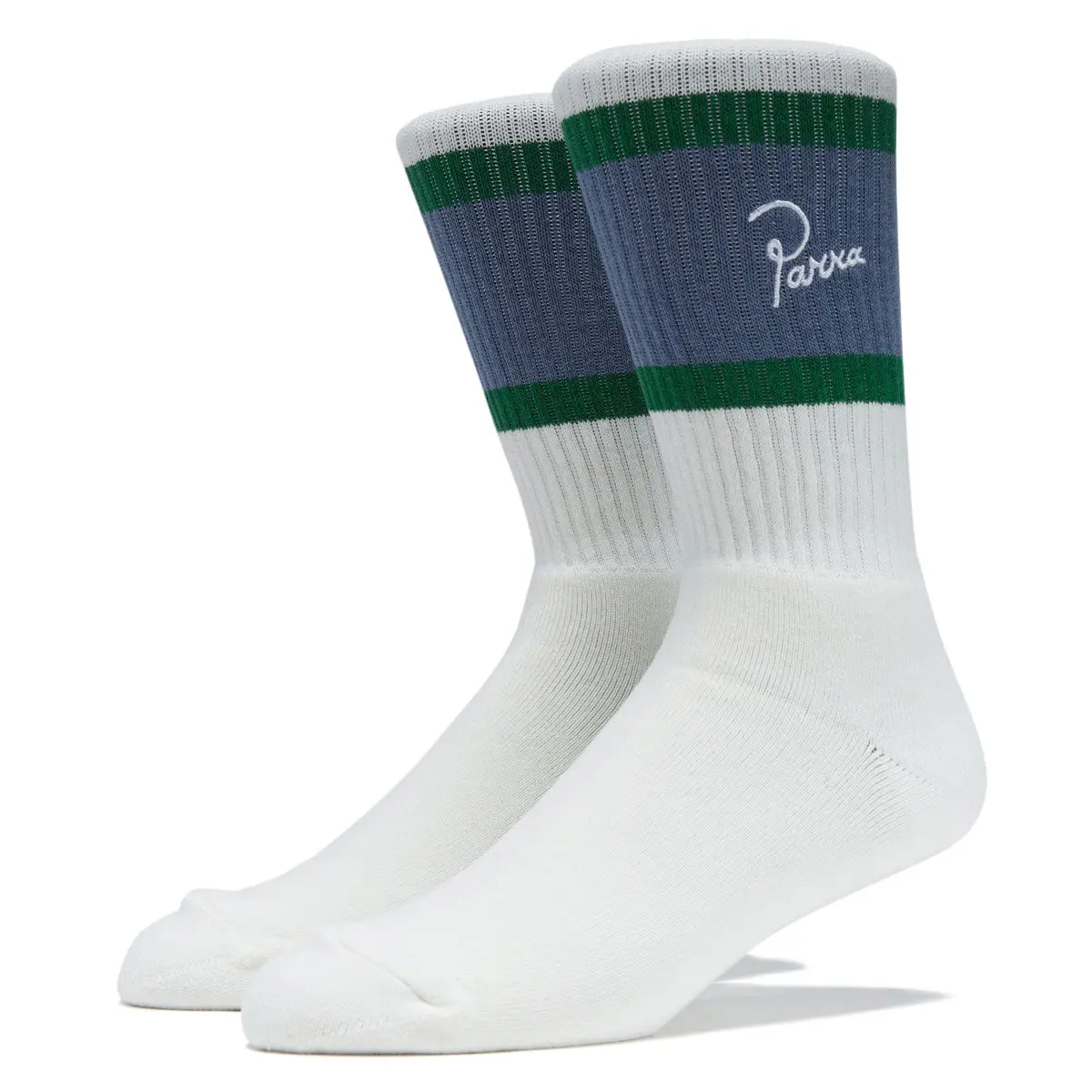By Parra Signature Striped Crew Socks - White 1