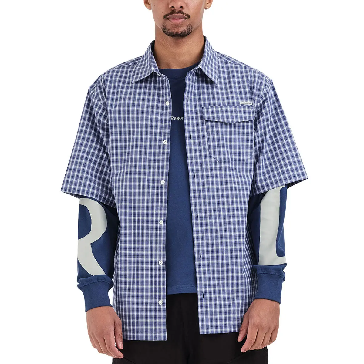 Last Resort Ab Base Shirt - Blue Check 1