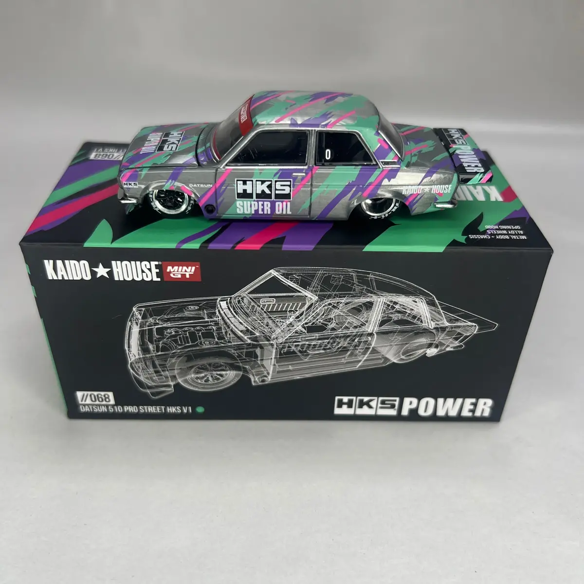 Chase Kaido House X Mini Gt 1:64 #068 Datsun 510 Pro Street Hks V1 1