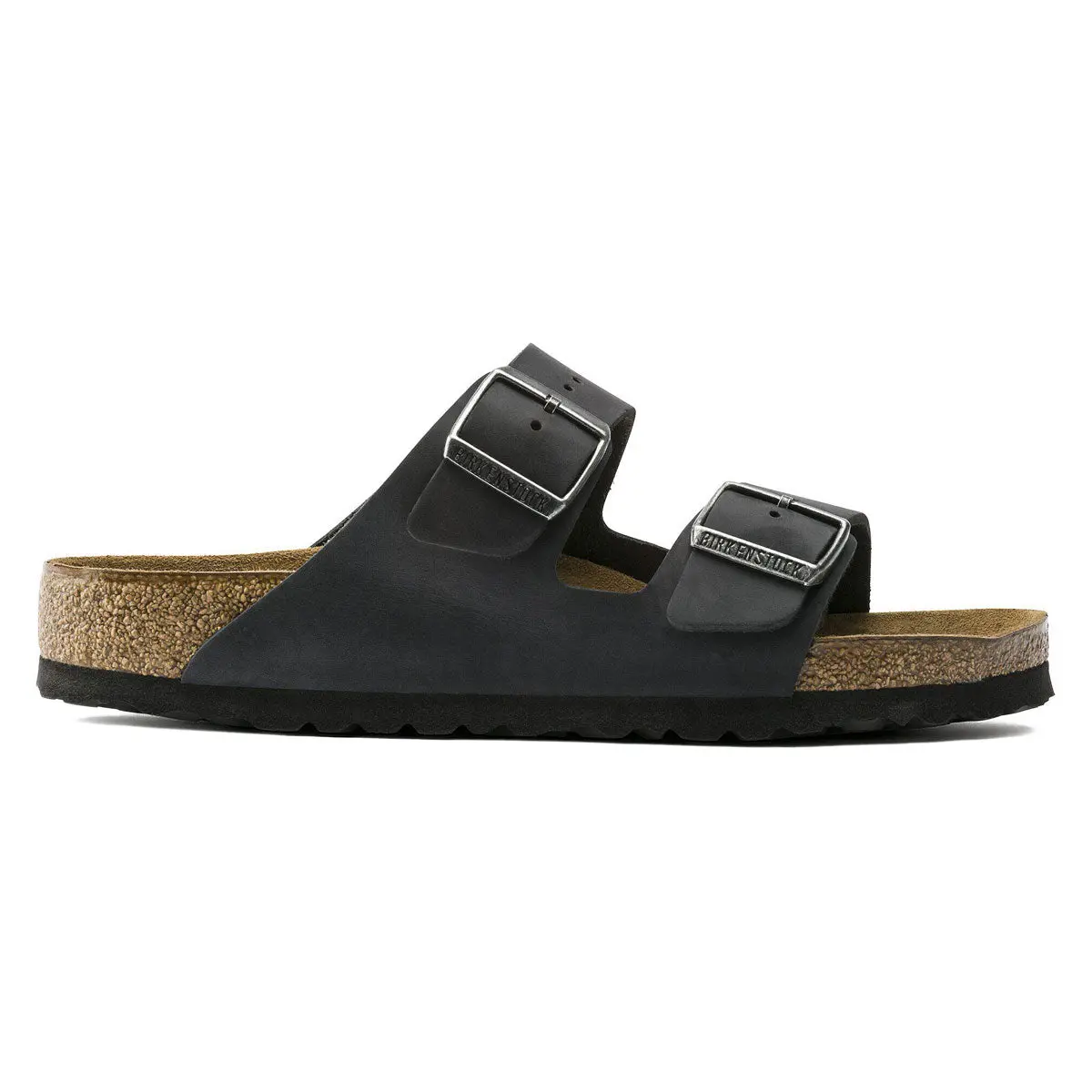 Birkenstock Womens Arizona Soft Footbed Sandals - Black Oilded Leather 1