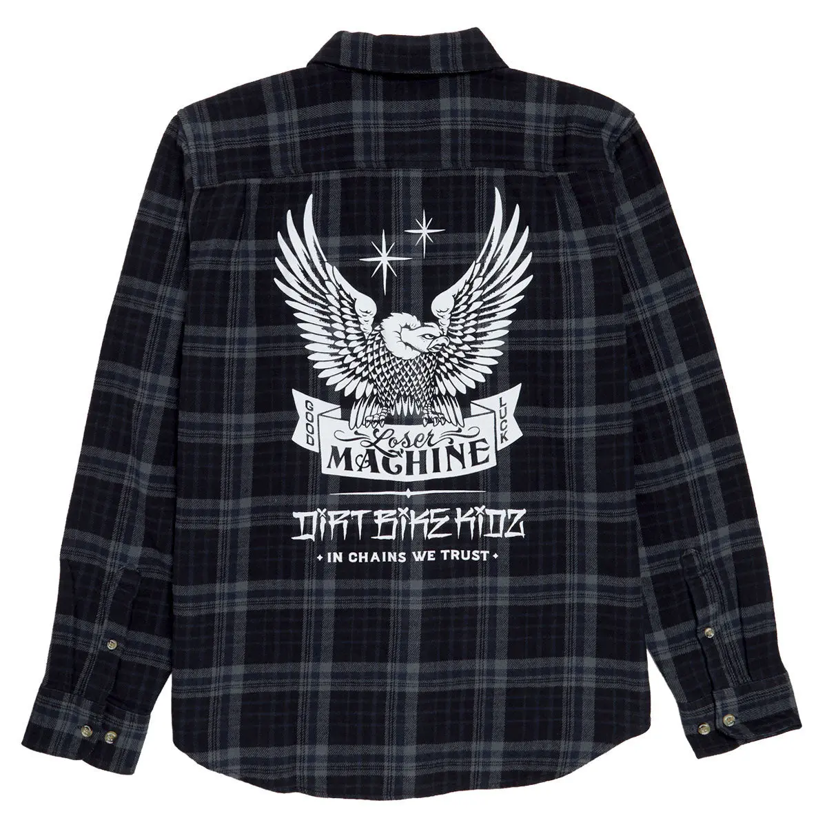 Loser Machine Step Up Flannel Shirt - Black/Navy 1