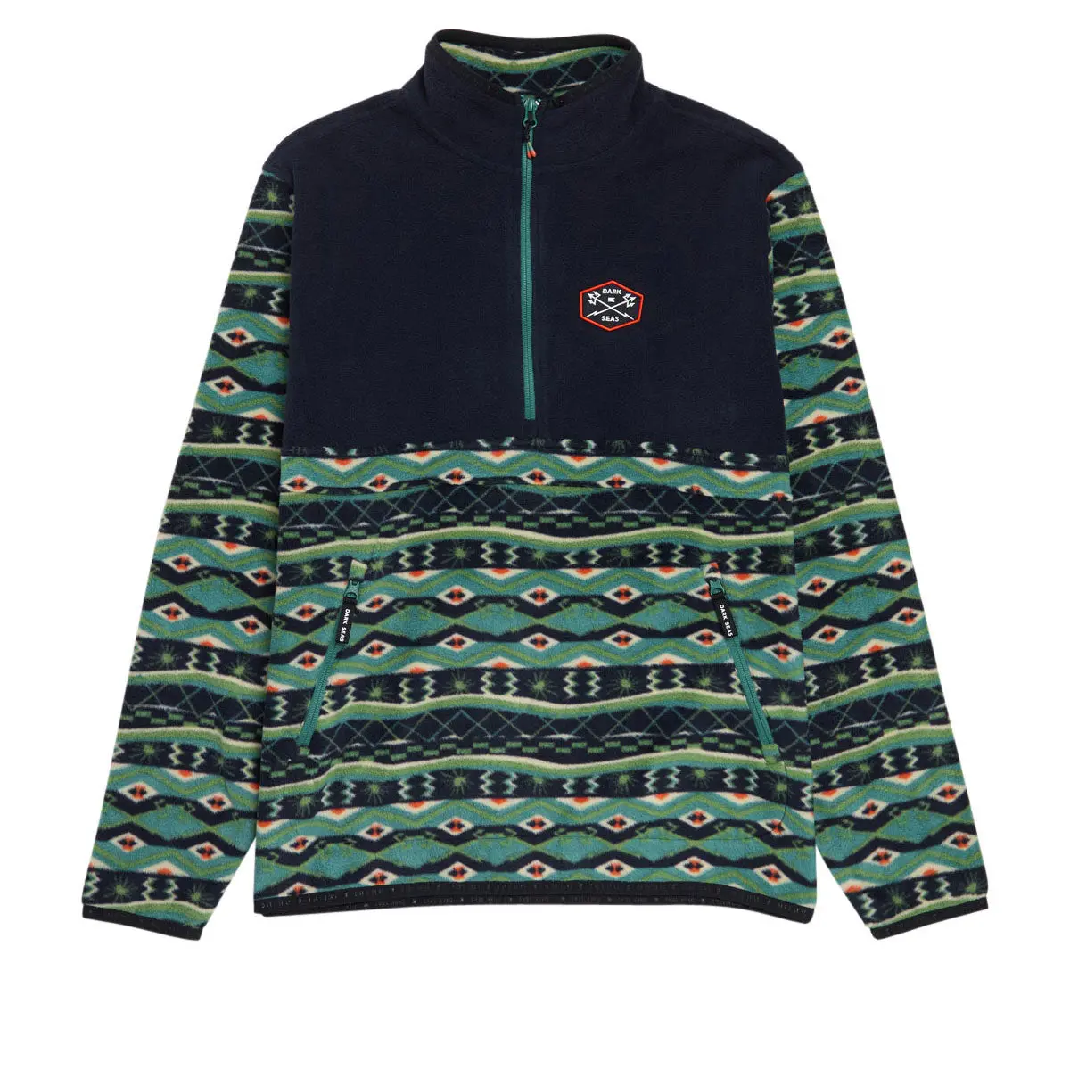 Dark Seas Walter Fleece Sweatshirt - Navy/Teal 1