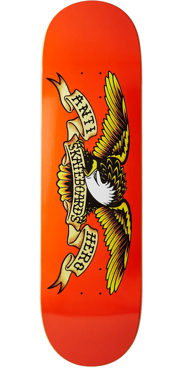 Anti-Hero Classic Eagle Skateboard Deck - Orange - 9.00" 1