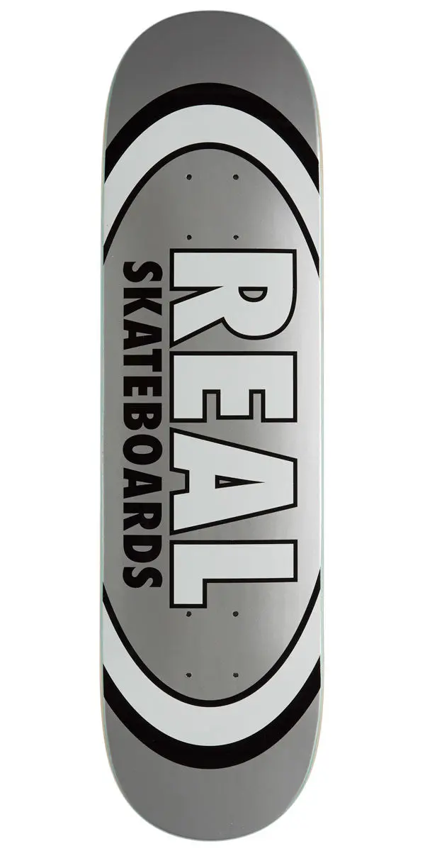 Real Team Classic Oval Skateboard Deck - Grey - 7.75" 1