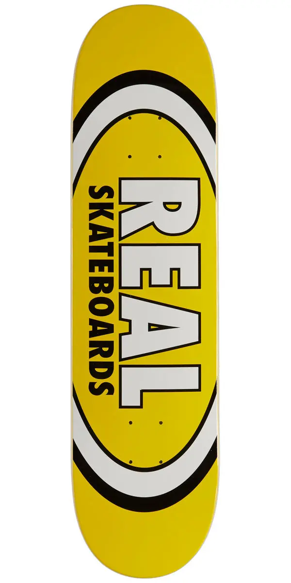 Real Team Classic Oval Skateboard Deck - Yellow - 8.06" 1