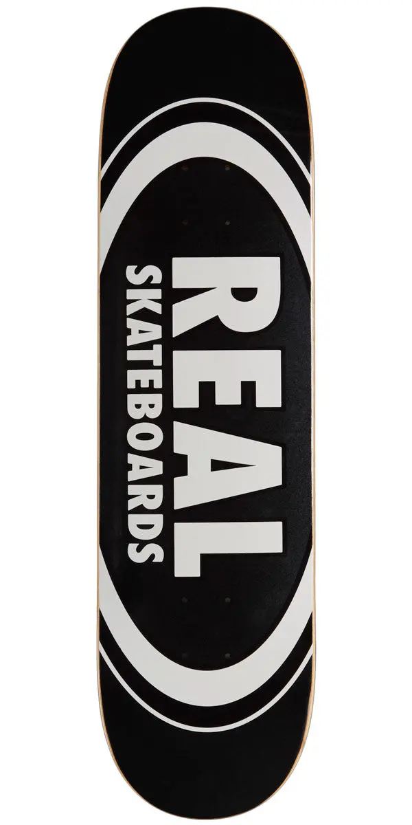Real Team Classic Oval Skateboard Deck - Black - 8.25" 1
