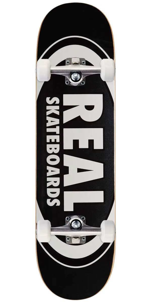 Real Team Classic Oval Skateboard Complete - Black - 8.25" 1