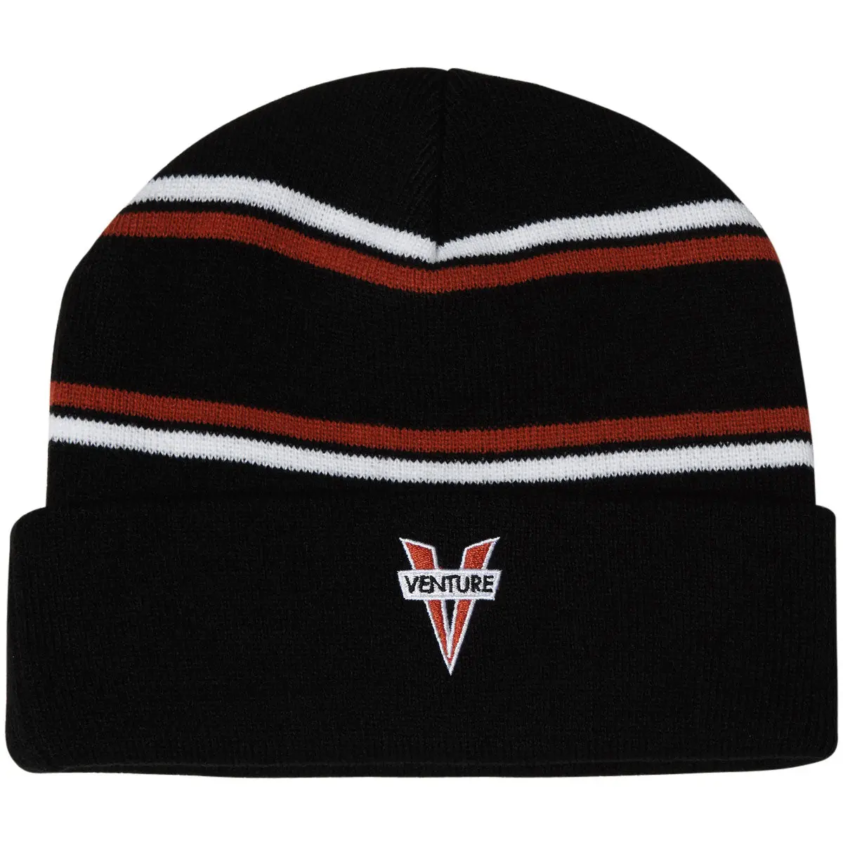 Venture Heritage Cuffed Beanie - Black/Red/White 1
