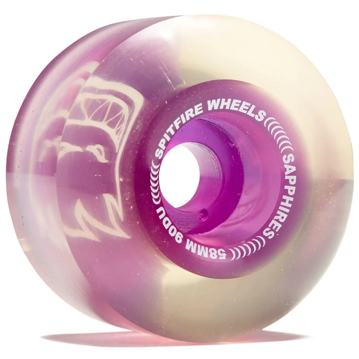 Spitfire 90D Sapphires Skateboard Wheels - Clear Purple - 58Mm 1