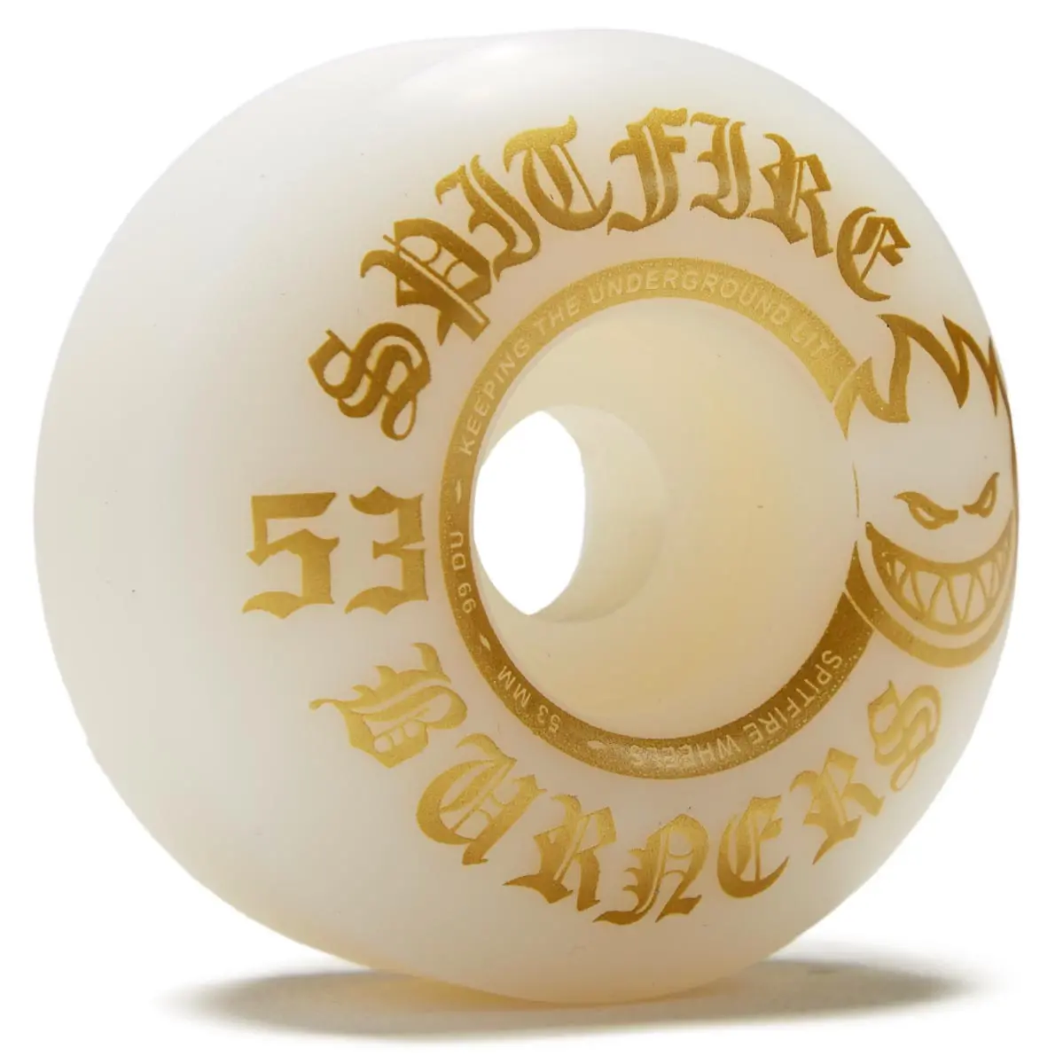 Spitfire 99Du Burner Skateboard Wheels - White/Gold - 53Mm 1