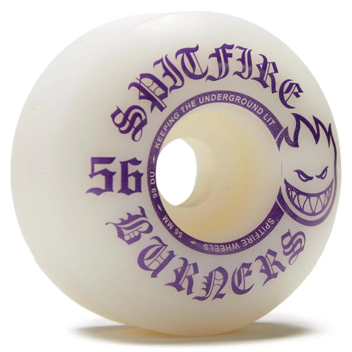 Spitfire 99Du Burner Skateboard Wheels - White/Purple - 56Mm 1