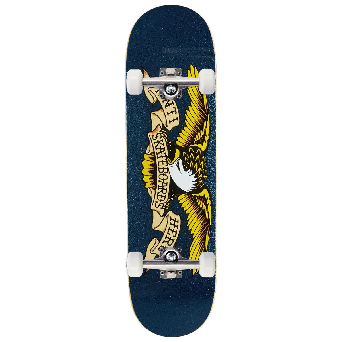 Anti-Hero Classic Eagle Easyrider Skateboard Complete - Blue Sparkle - 8.50" 1