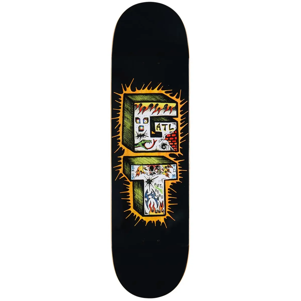 Anti-Hero Grant Stacked Skateboard Deck - Black - 8.38" 1