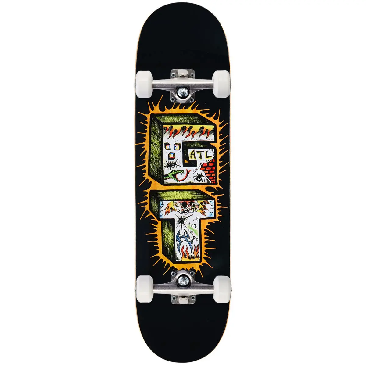 Anti-Hero Grant Stacked Skateboard Complete - Black - 8.38" 1