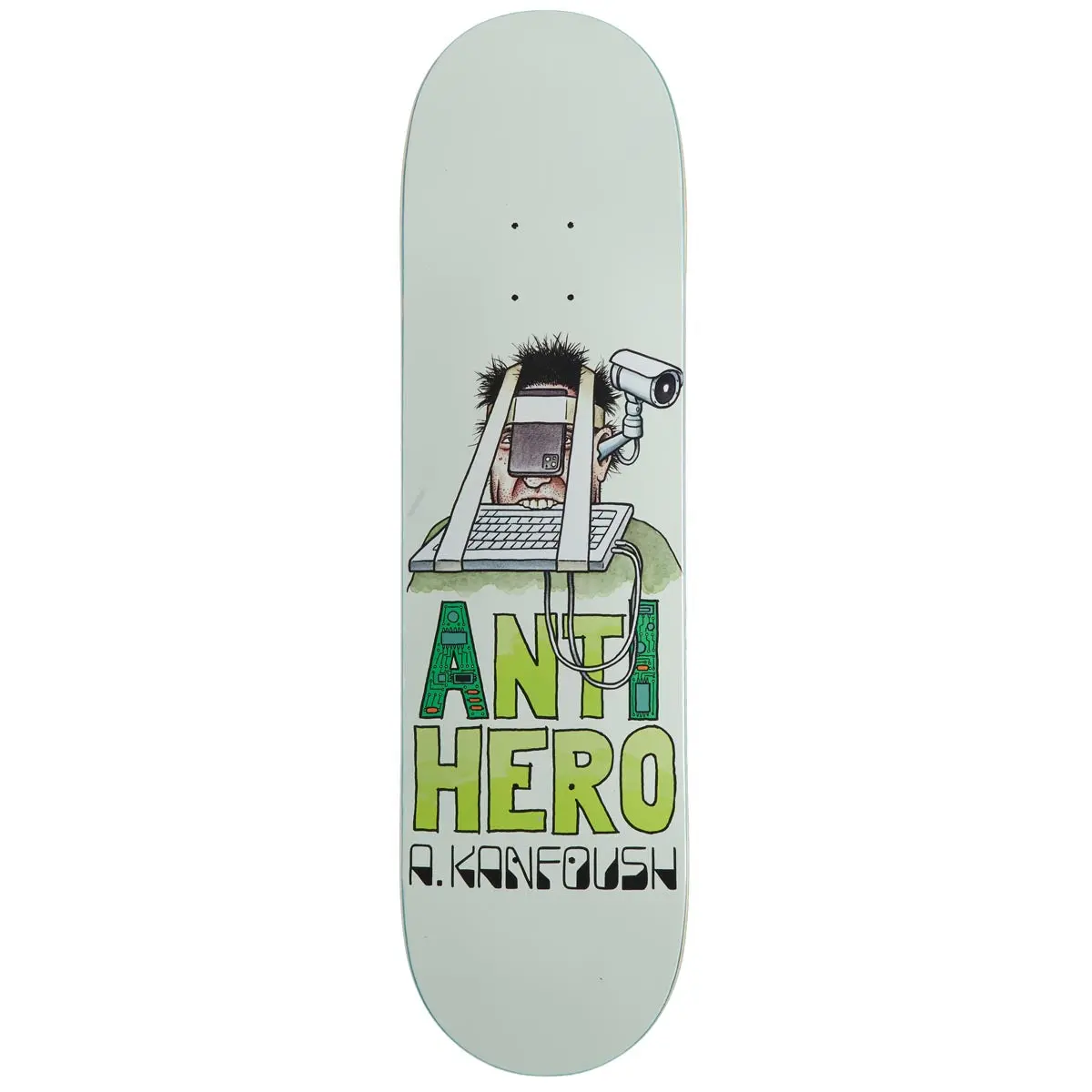 Anti-Hero Kanfoush Anti Intelligence Skateboard Deck - White - 8.40" 1