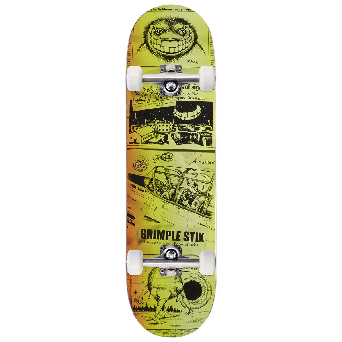Anti-Hero Hewitt Grimple Sticks Sightings Skateboard Complete - Yellow - 8.38" 1