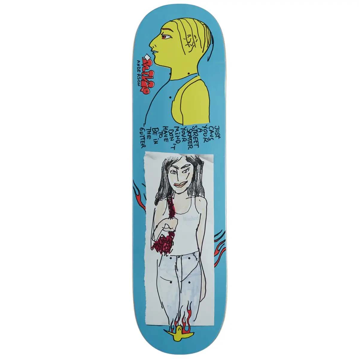 Krooked Manderson Just Caus Skateboard Deck - Blue - 8.38" 1
