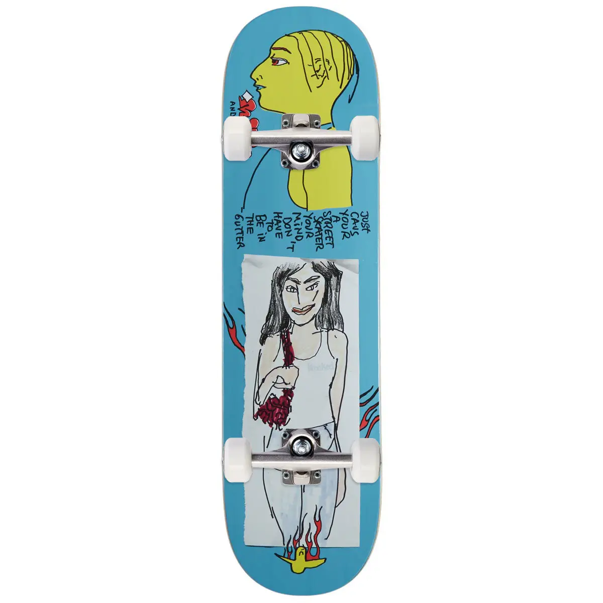 Krooked Manderson Just Caus Skateboard Complete - Blue - 8.38" 1