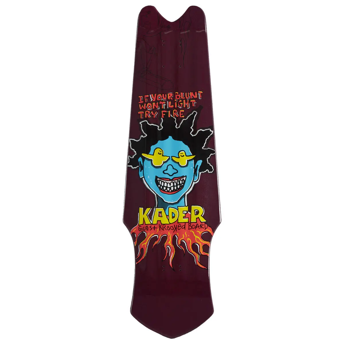 Krooked Kader Guest Tri-Plane Skateboard Deck - 9.75" 1
