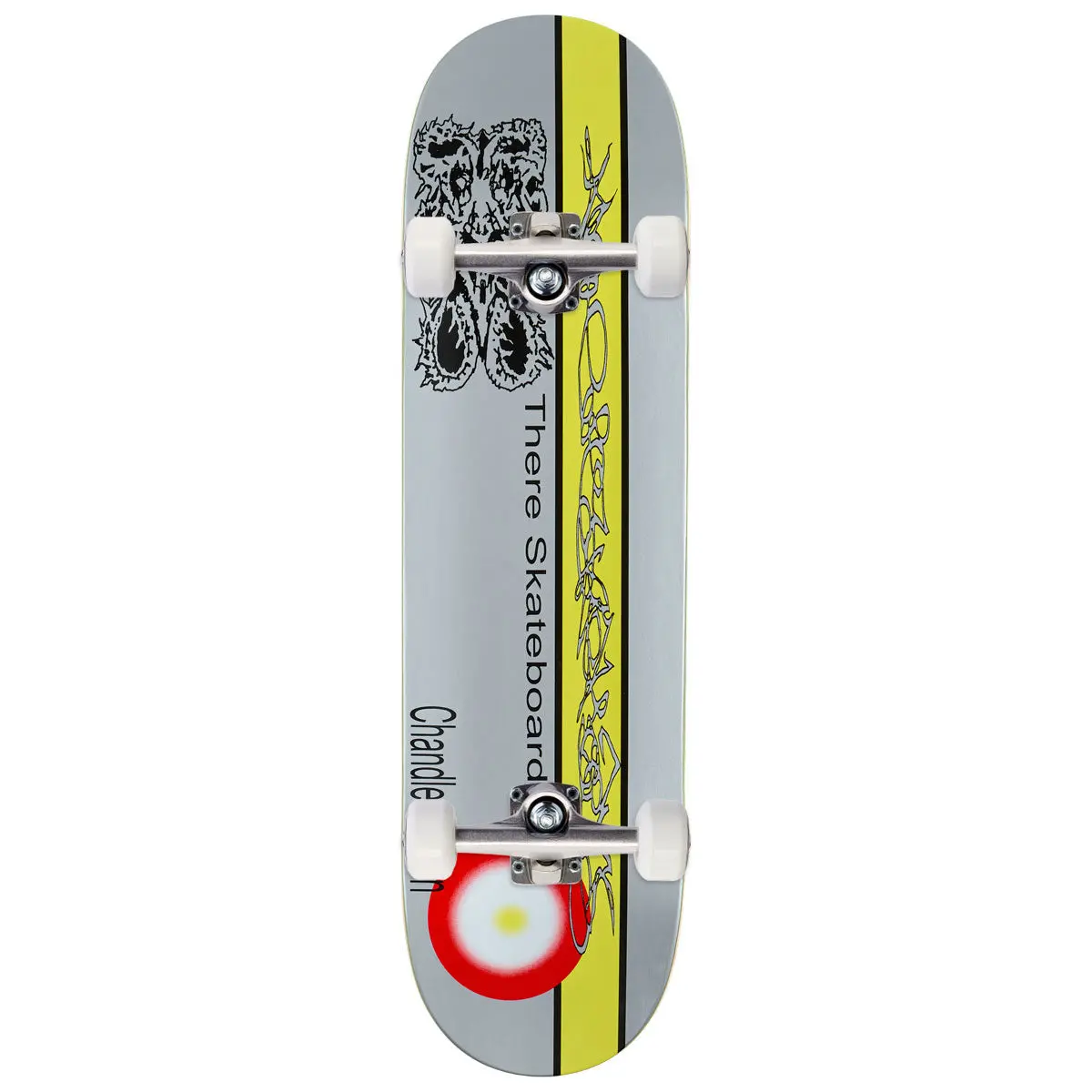 There Chandler Cannonball Ghostrider Skateboard Complete - Grey - 8.50" 1