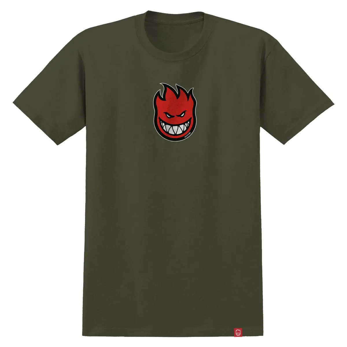 Spitfire Bighead Mid Fill T-Shirt - Military Green/Red/Black/White 1
