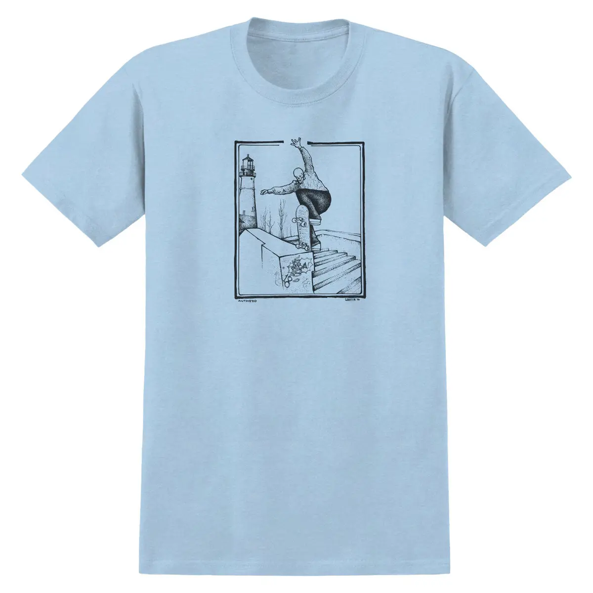 Anti-Hero Ba Lance T-Shirt - Heather Light Blue/Black 1
