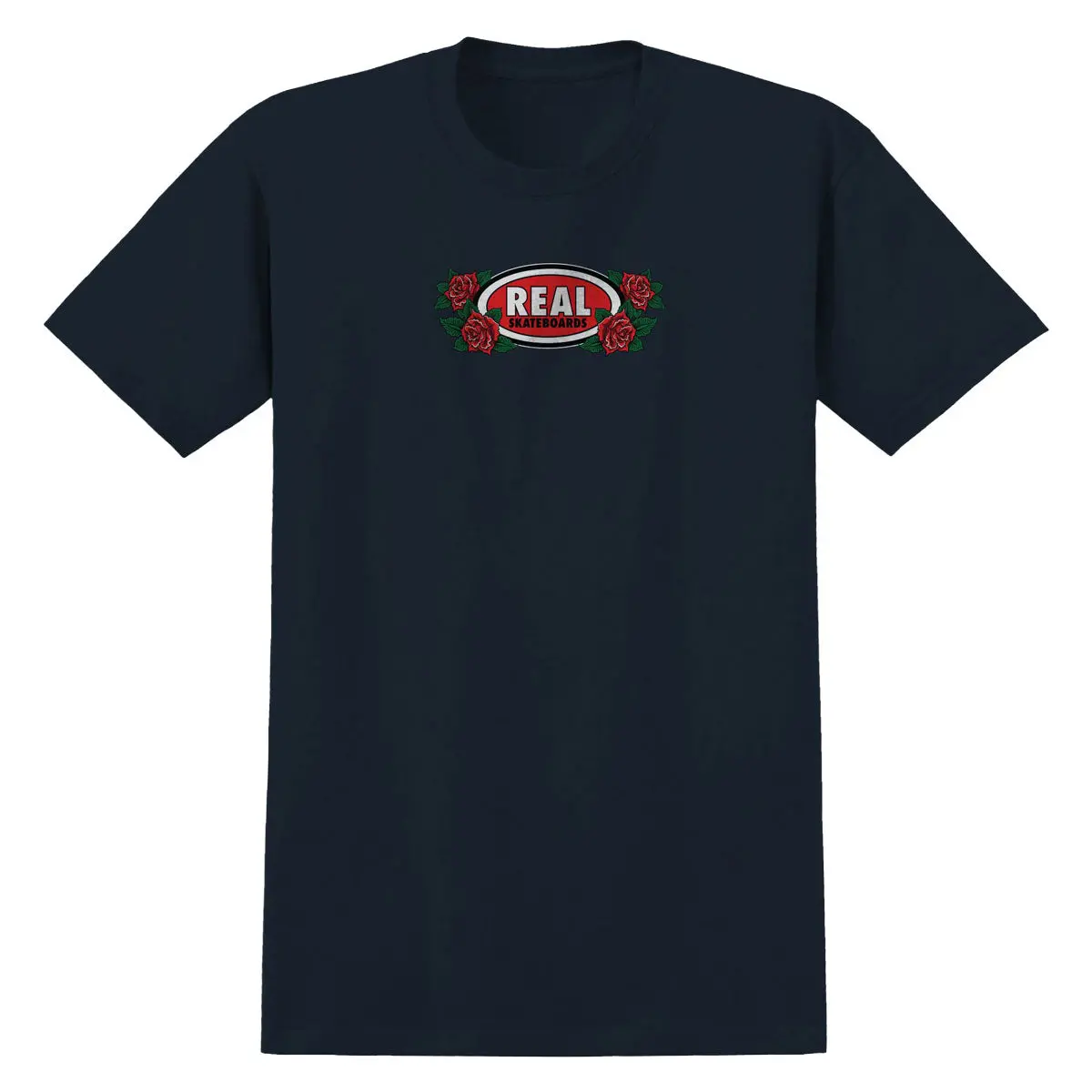 Real Rose Oval T-Shirt - True Navy/Multi Color 1
