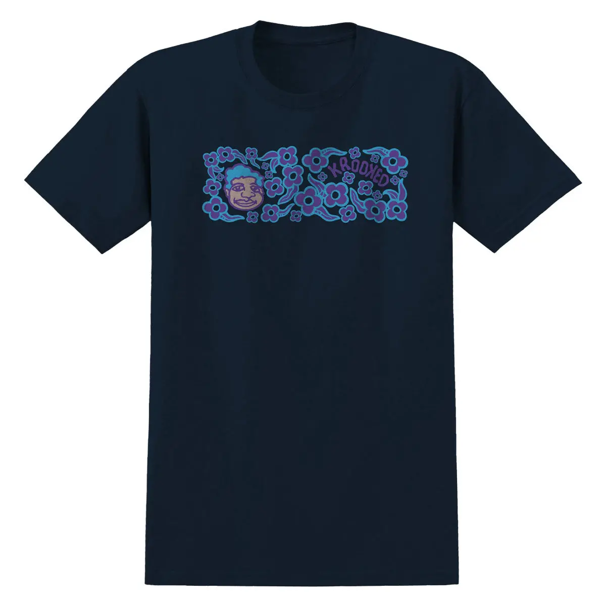 Krooked Sweatpants Redux T-Shirt - True Navy/Multi Color 1