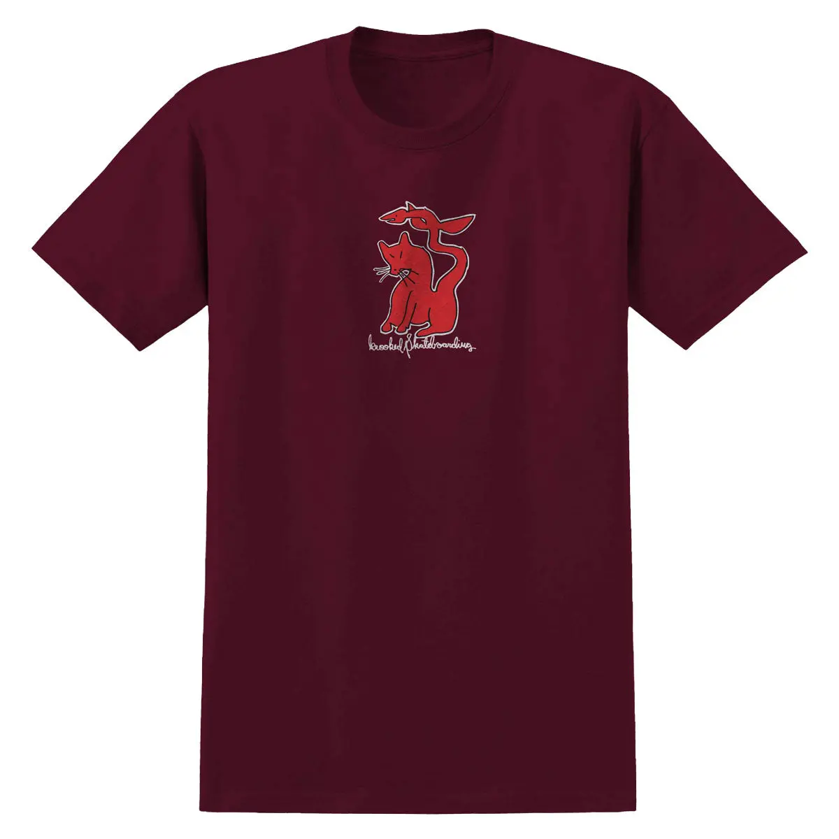 Krooked Kat Serpent T-Shirt - Burgundy/Red/White/Black 1