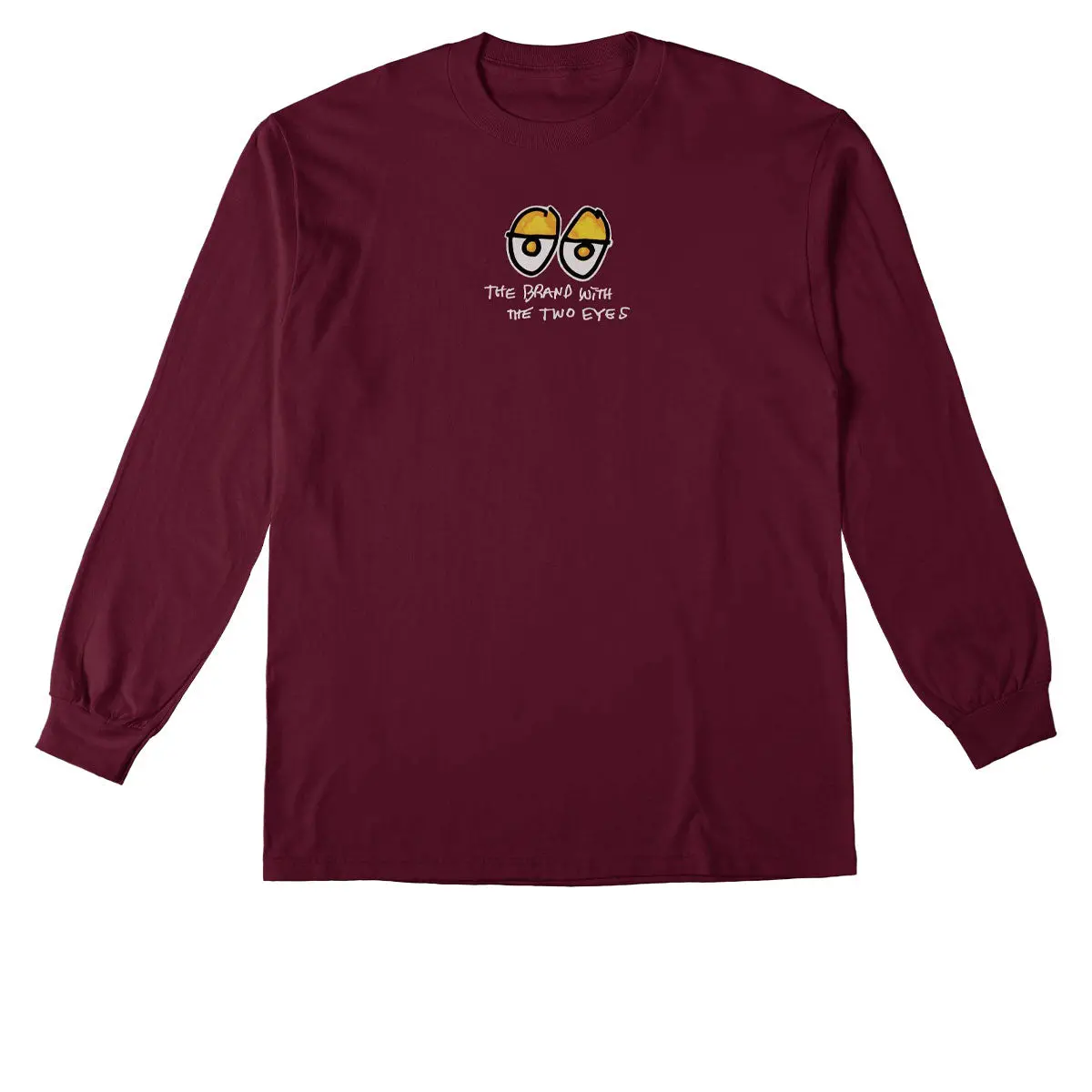 Krooked Two Eyes Fill Long Sleeve T-Shirt - Maroon/Multi Color 1
