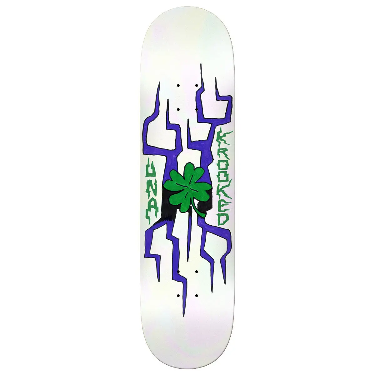 Krooked Una Lightning Clover Skateboard Deck - 8.28" 1