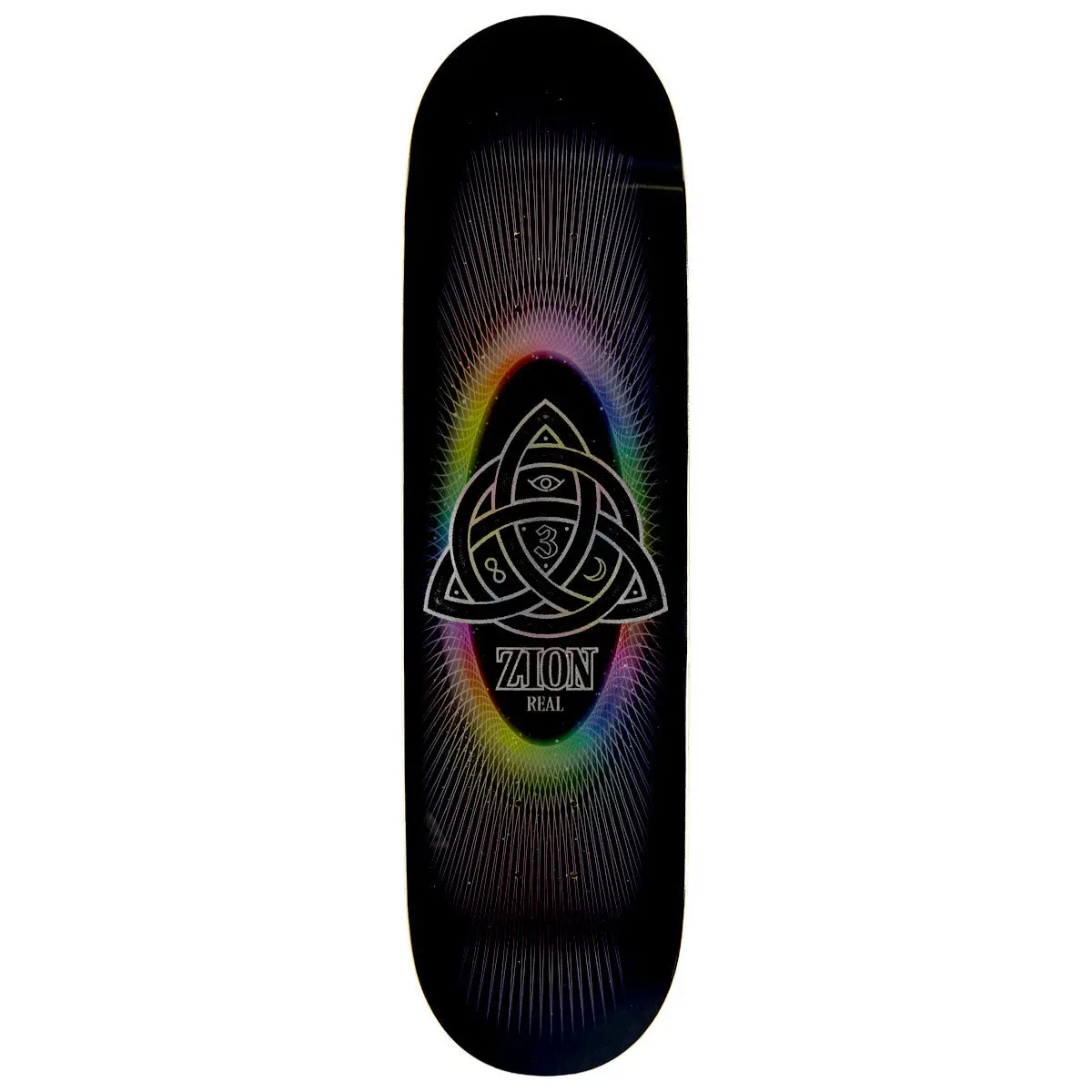 Real Zion Power Of Threes Easy Rider Skateboard Deck - Black - 8.50" 1