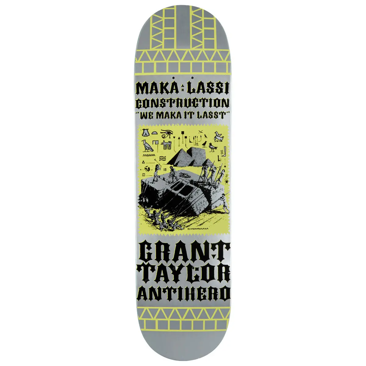 Anti-Hero Grant Makalassi Construction Re-Color Dbx Skateboard Deck - Silver - 8.50" 1