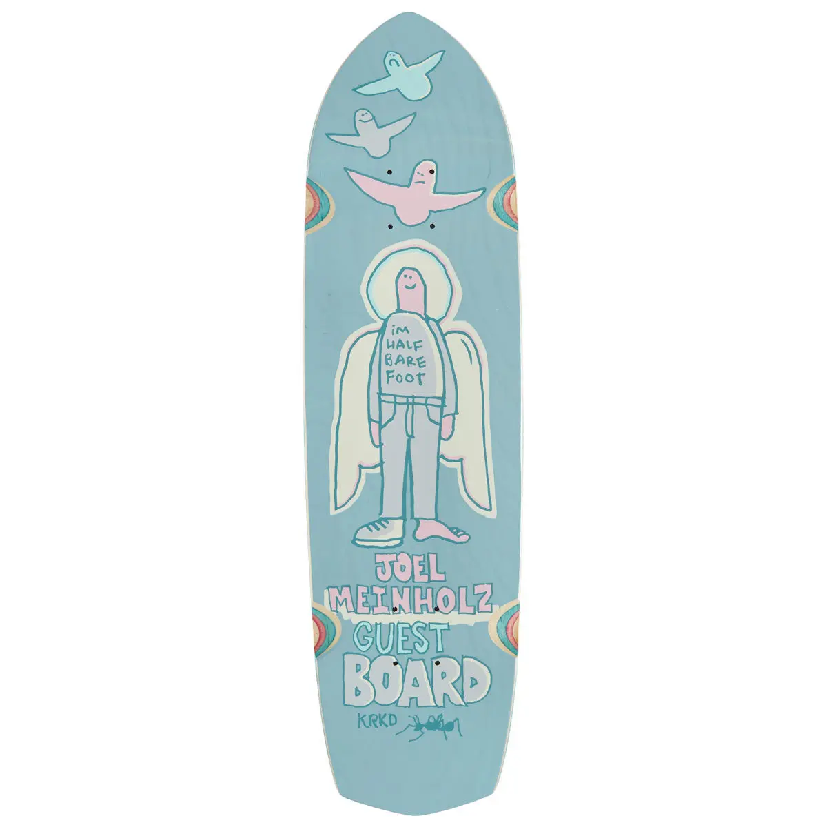 Krooked Joel Meinholz Guest Pro Zig Zagger Skateboard Deck - Light Blue - 8.62" 1