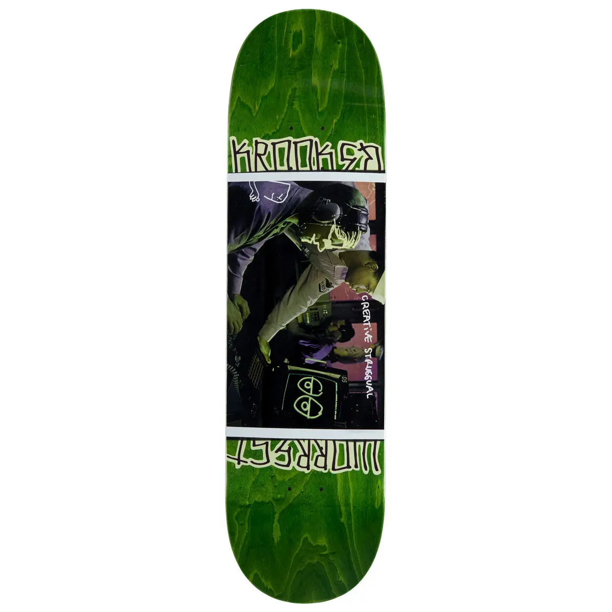 Krooked Worrest Struggual Dbx Skateboard Deck - Green/Purple - 8.25" 1